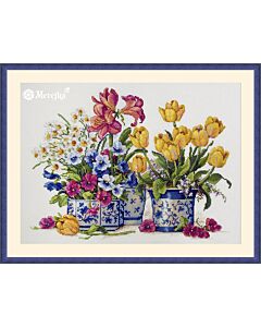 Merejka borduurpakket lente arrangement  k200 met telpatroon 