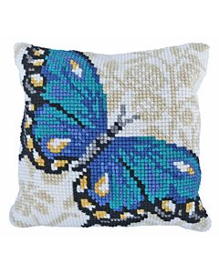 Borduurpakket kussenpakket Blue Butterfly Needleart World LH9.009