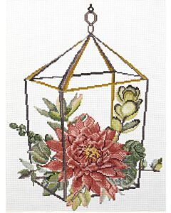 Voorbedrukt borduurpakket succulent garden  2 op aida Needleart World 440.097