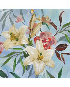 Voorbedrukt borduurpakket wilde lelie boeket op aida Needleart World 650.035