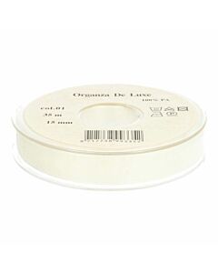 Organza lint de luxe kl.01 wit 15mm 