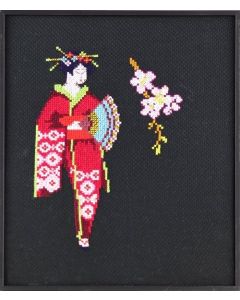 Pako borduurpakket Geisha met bloem met telpatroon 216.221