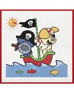 Pako borduurpakket Woezel en Pip op avontuur met het piratenschip 271.001