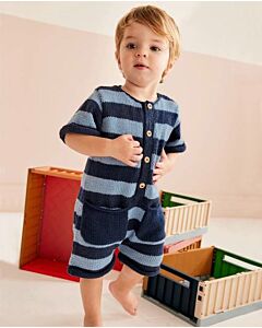 Phildar gestreepte peuter jumpsuit breien van Love Cotton (M2,224)