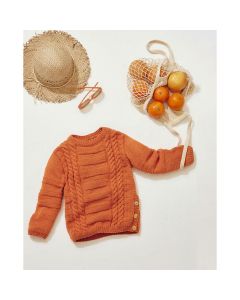 Phildar kinder trui met kabels breien van Love Cotton (211, m25)