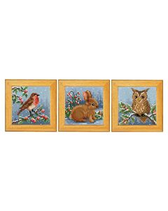 Vervaco borduurpakket 3 stuks Winterdieren PN-0143363.