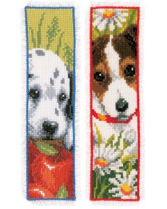 Vervaco borduurpakket 2 boekenleggers hondjes borduren PN-0147092