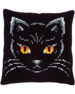Vervaco kussen zwarte kat in kruissteek borduren PN-0171086