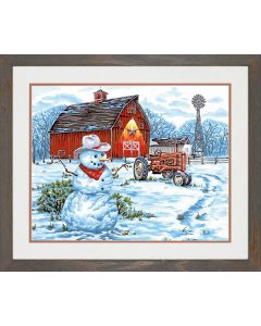 Schilder op nummer sneeuwpop op de boederij Dimensions 73-91434