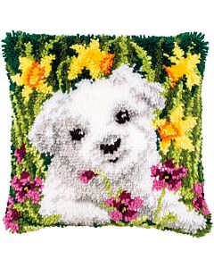 Knoopkussen pakket Westie in narcissen van Vervaco pn-0190869