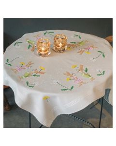 Vervaco tafelkleed borduren Paaskonijnen PN-0196673 voorbedrukt