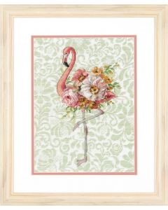 Borduurpakket Floral Flamingo van Dimensions  70-35409 om te borduren