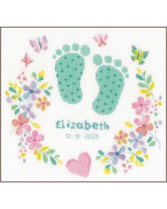 Vervaco borduurpakket geboortetegel Baby voetjes pn-0198153 om te  borduren