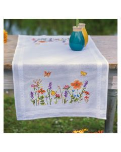 Vervaco tafelloper Lavendel en veldbloemen borduren PN-0199508 voorbedrukt.