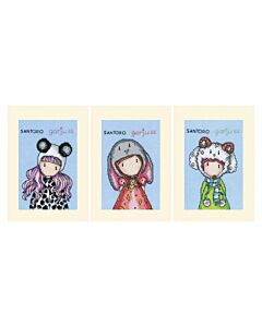 Vervaco wenskaarten Santoro Gorjuss set van 3 borduren PN-0149548