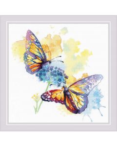 Riolis borduurpakket  Colorful Flight vlinders om te borduren 1941