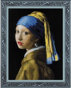 Riolis borduurpakket meisje met de parel  van  J. Vermeer's 