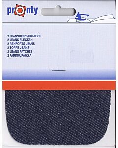 Donkere jeans kleur kniestukken, 2 stuks