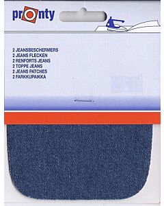 Jeans kleur kniestukken, 2 stuks