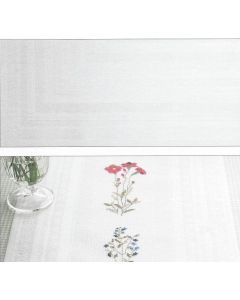 Rico Design tafelkleed zonder patroon 29x155cm wit met aida middenstuk NR 16238.70.18
