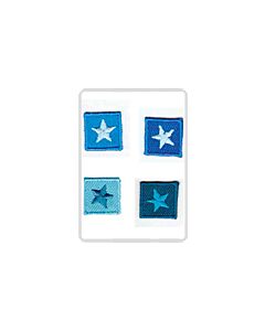 Applicatie 4 kleine sterren in het blauw. 