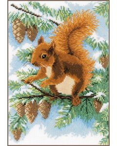 Vervaco borduurpakket eekhoorn in dennenboom pn-0195604