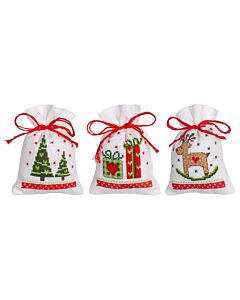 Vervaco borduurpakket kruidenzakjes 3 st. kerstmotiefjes pn-0188100