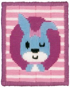 Vervaco borduurpakket spansteek Knipogend konijntje voor kinderen om te borduren pn-0155644