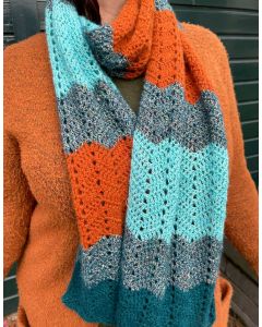 Lana Grossa Ecopuno zigzag colorblock sjaal haken