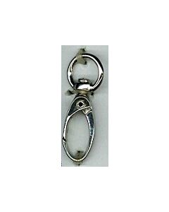 Karabijnhaak/Musketon sluiting zilver met ronde ring
