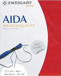 Zweigart borduurstof aida 18ct/7 kruisje kl.954 afm. 48x53cm