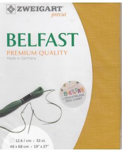 Zweigart borduurstof linnen Belfast 32counts/12,6draadjes geel
