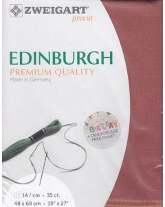 Zweigart linnen borduurstof Edinburgh 35counts kl.4030 oud roze afm. 48x68cm