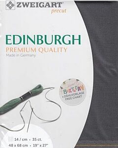 Zweigart borduurstof linnen edinburgh 35counts/14draadjes kl.7021 grijs
