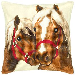 VERVACO Borduurpakket Kussen ZIGZAG Handwerkpakket voor Sierkussen 40 x 40 cm Langsteek Borduurwerk Snel & Makkelijk voor Beginners DIY Kit Woondecoratie Knutselen voor Volwassenen