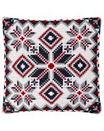 Kruissteek kussen als borduurpakket van Noors motief