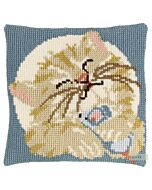 Pako borduurkussenpakket poes met muisje 003.297 voorbedrukt