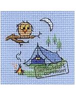 Mouseloft borduurpakket uil op de camping 004-G02 telpatroon