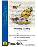 Mouseloft borduurpakket hond uitlaten in de regen 004-R04 telpatroon