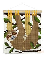 Pako borduurpakket kussen/wandhanger luiaard 005.501 voorbedrukt
