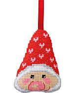 Permin borduurpakket kerstornament kerstman 01-6262 telpatroon