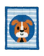 Vervaco borduurpakket spansteek Knipogend hondje voor kinderen om te borduren