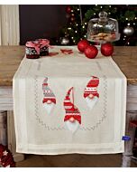 Vervaco tafelloper kerstkaboutertjes pn-0155966 voorbedrukt borduren