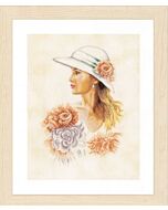  Borduurpakket  romantische lady met kaaslinnen van Lanarte pn-0162297