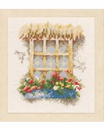 Borduurpakket Raam met bloembak van Lanarte om te borduren   pn-0162524