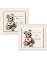Vervaco borduurpakket geboortetegel Beertje met slabbetje: Olivier of Anna pn-0163514