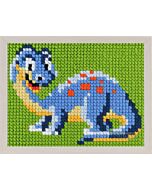 Borduurpakket kinderen blauwe dino in kruissteek pako 027.061
