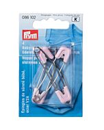 Baby veiligheidsspelden roze, edelstaal met beschermkapje.