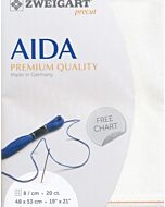Borduurstof aida 20ct/8 kruisje van Zweigart kl.1 blanc afm. 48x53cm