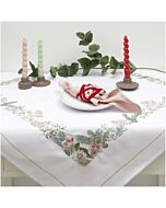 Rico Design voorbedrukt borduurpakket tafelkleed kerstrozen in spansteek 100090